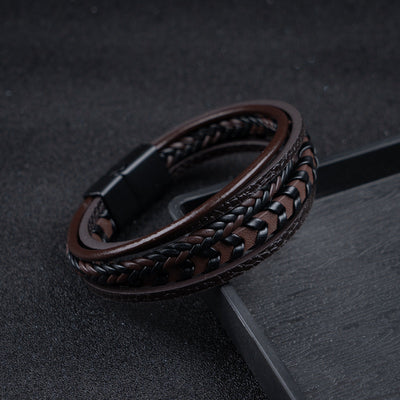 Ragnar Band – Skórzana Pleciona Bransoleta Wikinga