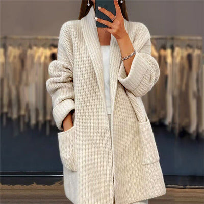 Sweter z dzianiny z kieszeniami