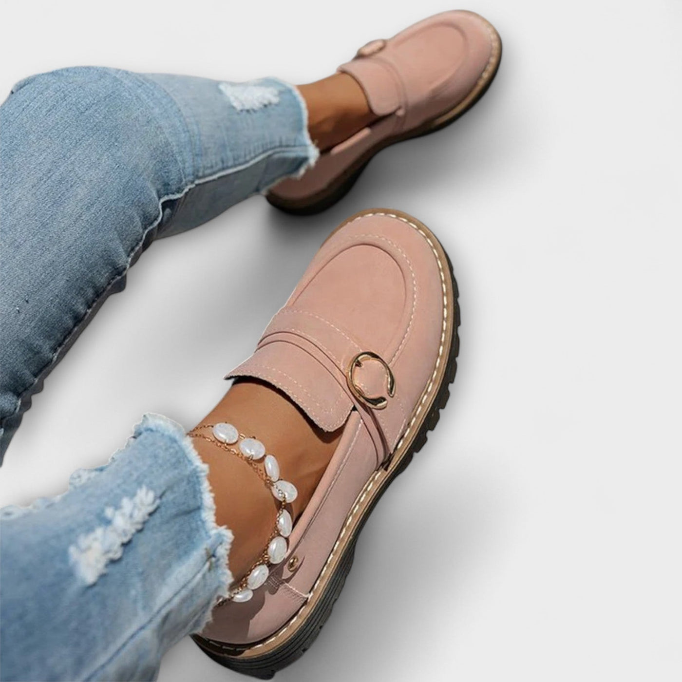 Stylowe casual loafersy z okrągłym noskiem