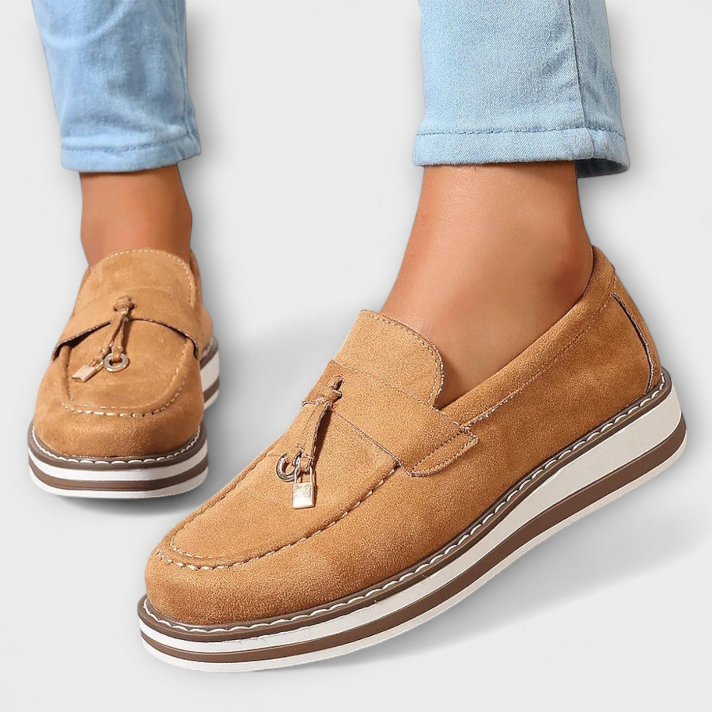Casualowe loafersy z okrągłym noskiem