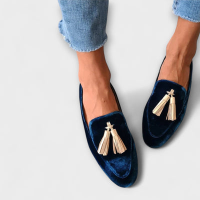 Vintage loafersy z frędzlami