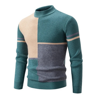 Męski sweter w geometryczne wzory – kolor i styl na chłodne dni