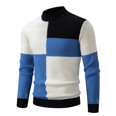 Męski sweter w geometryczne wzory – kolor i styl na chłodne dni