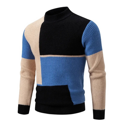 Męski sweter w geometryczne wzory – kolor i styl na chłodne dni