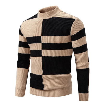 Męski sweter w geometryczne wzory – kolor i styl na chłodne dni